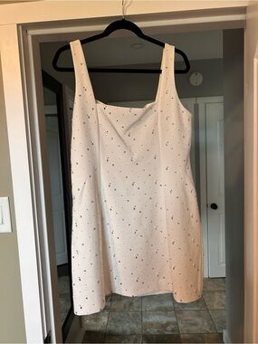 Dynamite Ivory Mini Dress with Crystal Accents